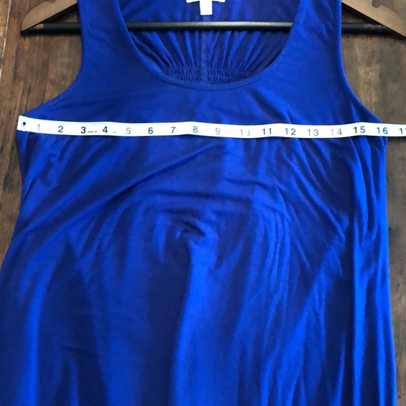 Cobalt blue hi-lo racerback trapeze dress - Picture 2 of 6